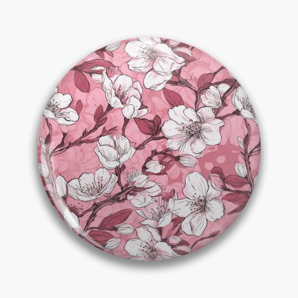 Item preview, Pink and White Sketch of Cherry Blossoms Pattern designed and sold by StudioTokyo.