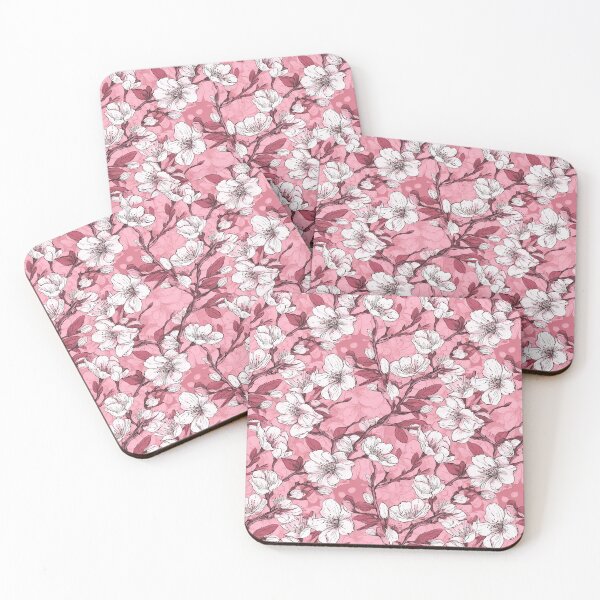 Item preview, Pink and White Sketch of Cherry Blossoms Pattern designed and sold by StudioTokyo.