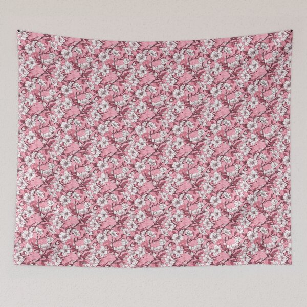 Item preview, Pink and White Sketch of Cherry Blossoms Pattern designed and sold by StudioTokyo.