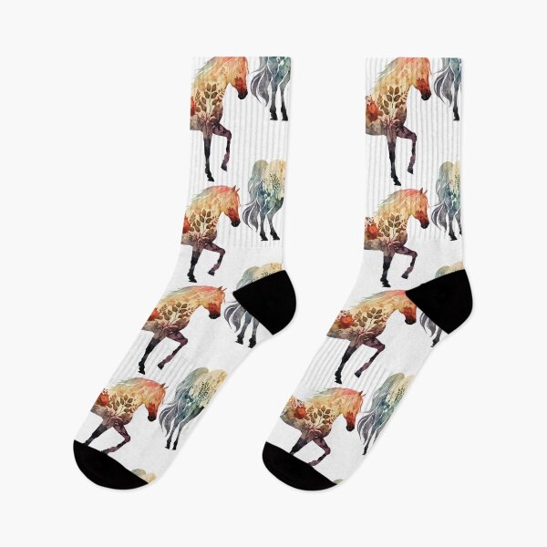 Item preview, A Bohemian Plant Patterned Watercolor Horse - Boho Animals  designed and sold by GVRDesign.