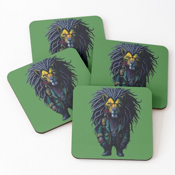 Item preview, Leather Jacket Lion with Dreadlocks designed and sold by Skloilustra.