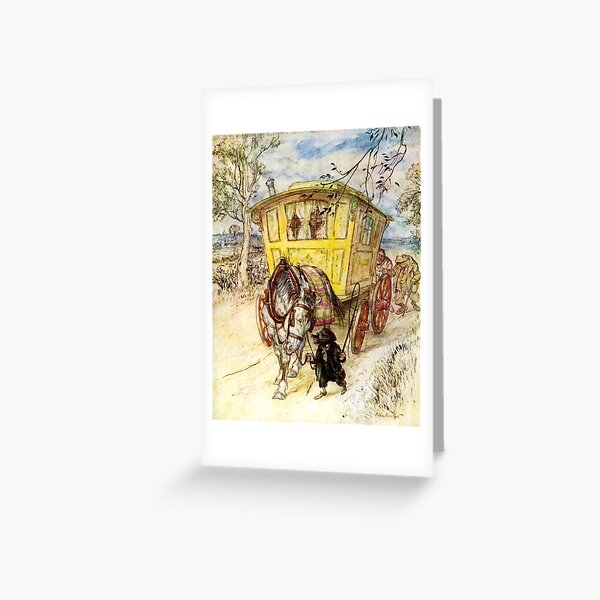 Vista previa del artículo con la obra «Carro gitano - Viento en los sauces, Arthur Rackham», diseñado y vendido por forgottenbeauty.