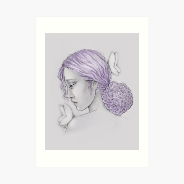 Hydrangea Girl Art Print