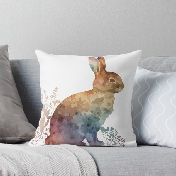 Aperçu de l'œuvre Une aquarelle pastel bohème d'un lapin - Boho Animals créée et vendue par GVRDesign.