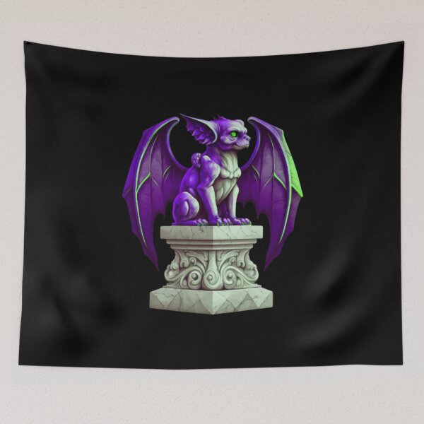Item preview, retro dayglo gargoyle statue  designed and sold by LuckyRonin.