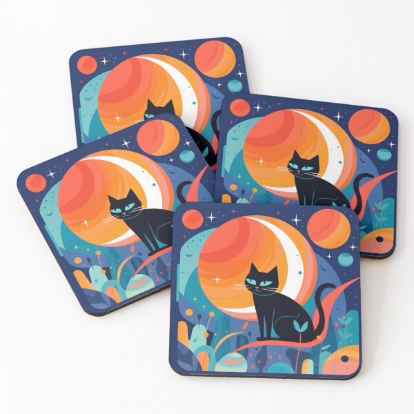 Item preview, Space Cat number two, Cat in Space, outer space cat, planets in space designed and sold by Artlizzard.