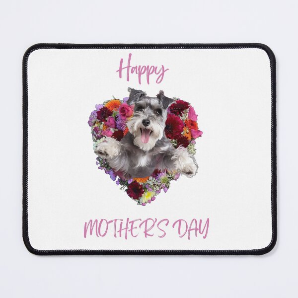 Item preview, Happy Mothers Day Miniature Schnauzer Portrait with Love Heart Flowers designed and sold by ClawedCreations.