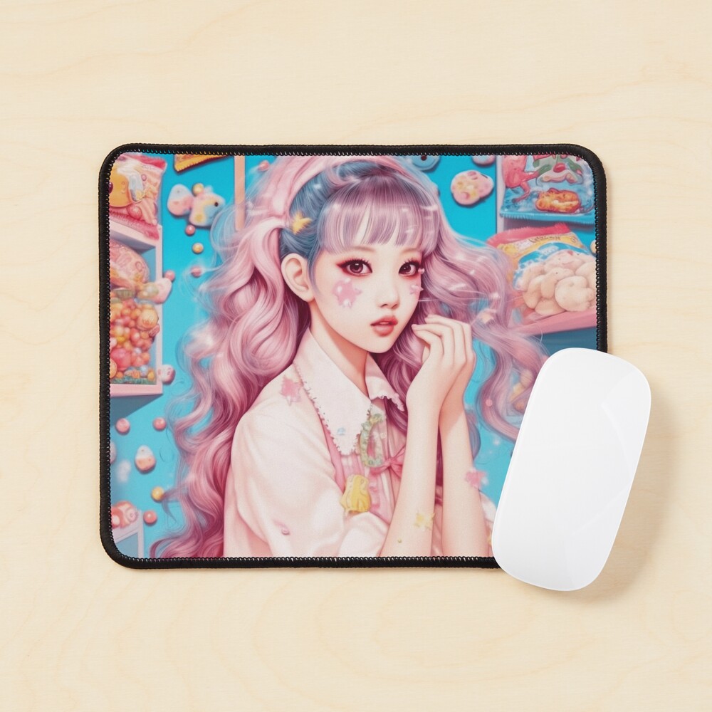 Fun Harajuku Anime Girl Portrait in Candy Shop | Poster