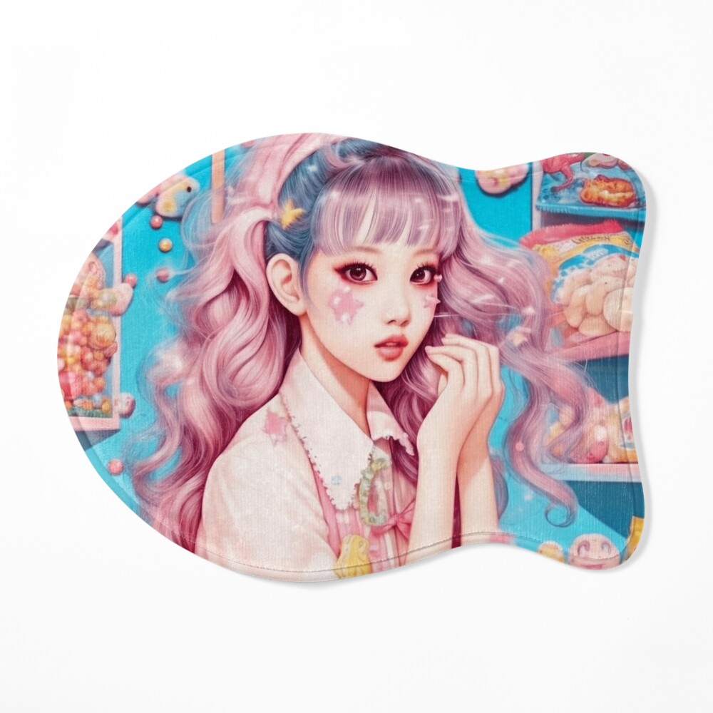 Fun Harajuku Anime Girl Portrait in Candy Shop | Poster