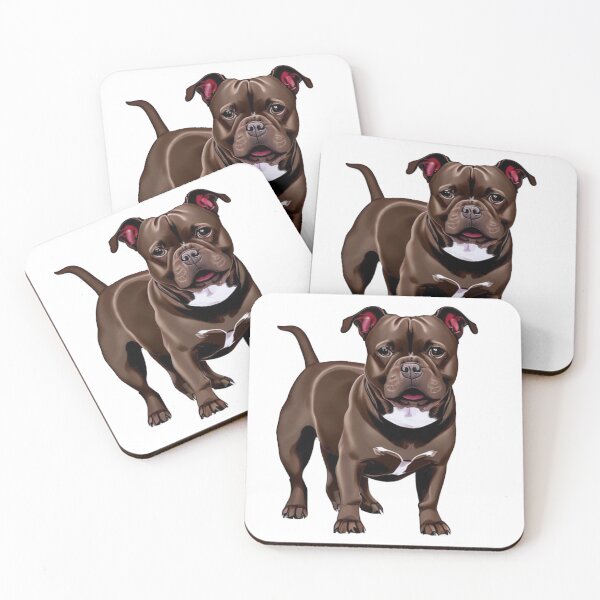 Item preview, Cute Brown Staffordshire Bull Terrier Puppy sticker designed and sold by Bloomin'  Arty Families.