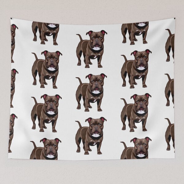Item preview, Cute Brown Staffordshire Bull Terrier Puppy sticker designed and sold by Bloomin'  Arty Families.