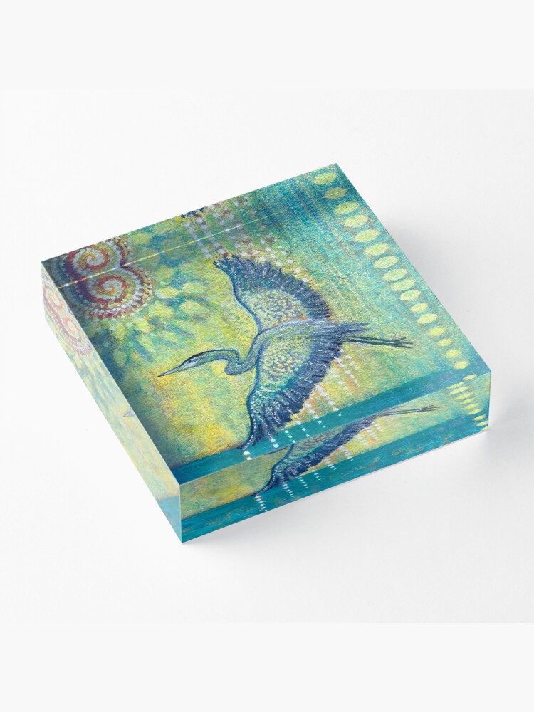Thumbnail 3 of 5, Acrylic Block, Great Blue Heron Healing designed and sold by margarettrost.
