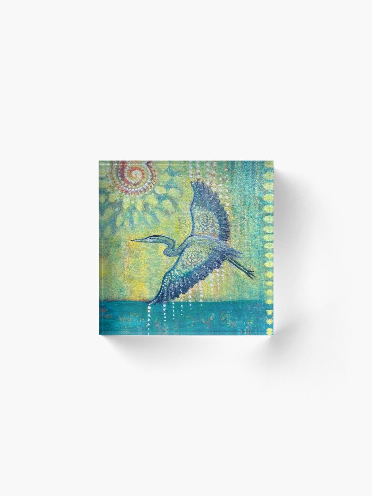 Thumbnail 2 of 5, Acrylic Block, Great Blue Heron Healing designed and sold by margarettrost.