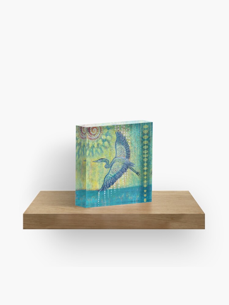 Thumbnail 1 of 5, Acrylic Block, Great Blue Heron Healing designed and sold by margarettrost.