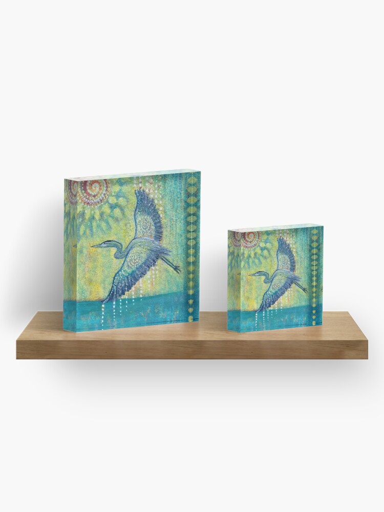 Thumbnail 4 of 5, Acrylic Block, Great Blue Heron Healing designed and sold by margarettrost.