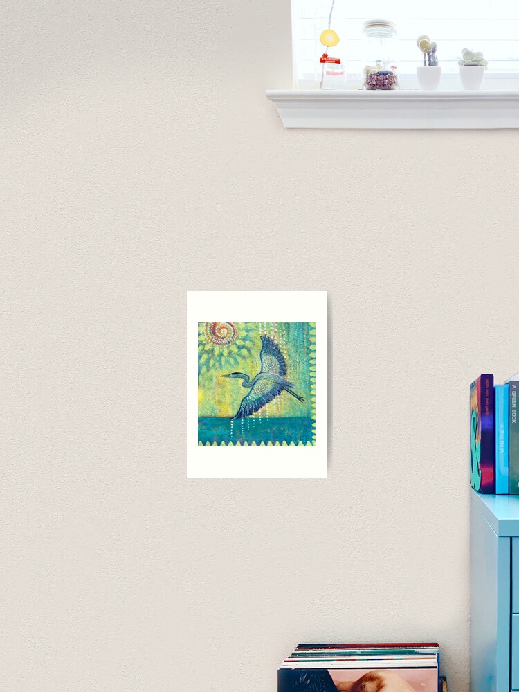 Thumbnail 2 of 3, Art Print, Great Blue Heron Healing designed and sold by margarettrost.