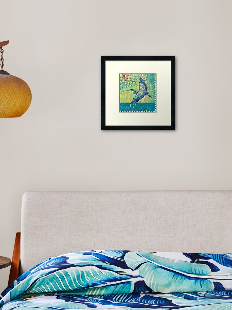 Thumbnail 2 of 7, Framed Art Print, Great Blue Heron Healing designed and sold by margarettrost.
