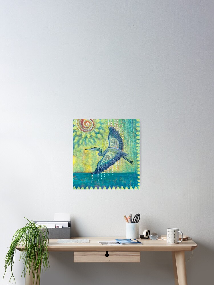 Thumbnail 2 of 3, Poster, Great Blue Heron Healing designed and sold by margarettrost.