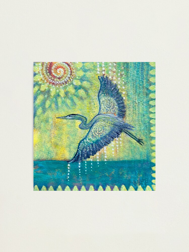 Thumbnail 1 of 3, Photographic Print, Great Blue Heron Healing designed and sold by margarettrost.