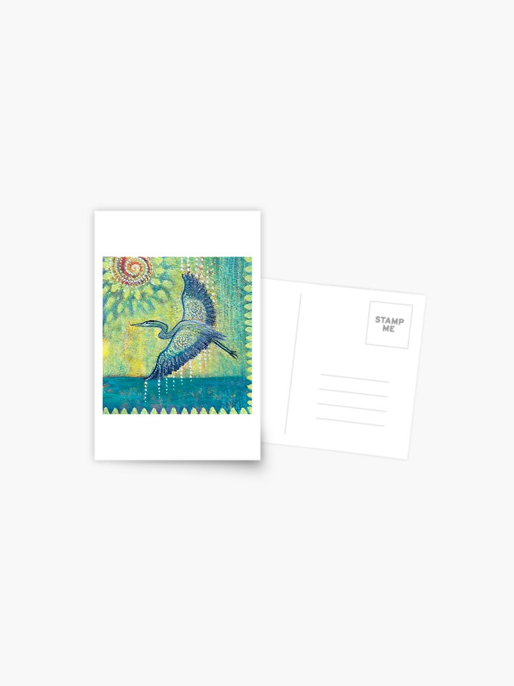 Thumbnail 1 of 2, Postcard, Great Blue Heron Healing designed and sold by margarettrost.