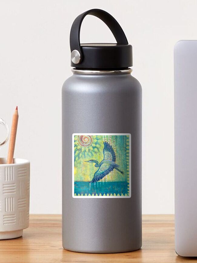 Thumbnail 1 of 3, Sticker, Great Blue Heron Healing designed and sold by margarettrost.