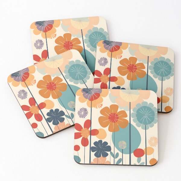 Item preview, Retro Floral | Minimalist | 60's Flowers designed and sold by StickeryPickery.