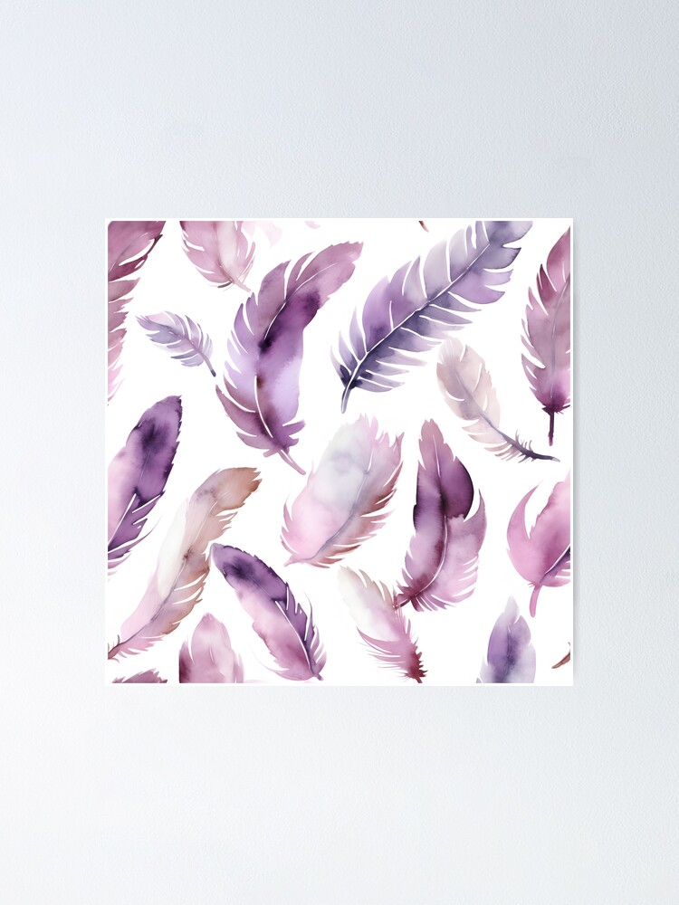 Poster Pink and Purple Feathers 