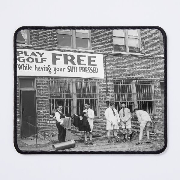 Item preview, Men Playing Golf, Black and White, Funny, Vintage Art designed and sold by modernretro.