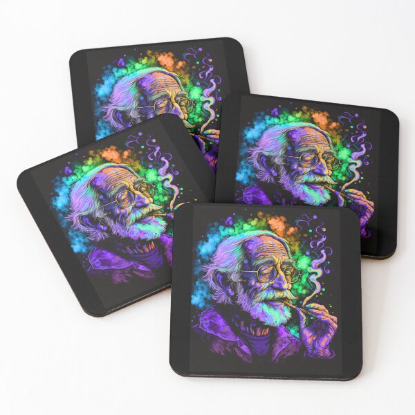 Item preview, Old Hippy Doobie Smoking Grandpa - Neon Colors Cannabis Marijuana Design designed and sold by CannaCreative.