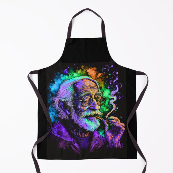 Item preview, Old Hippy Doobie Smoking Grandpa - Neon Colors Cannabis Marijuana Design designed and sold by CannaCreative.