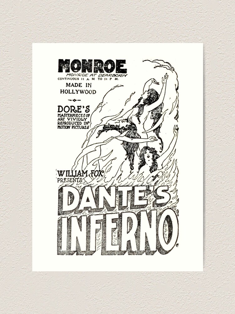 Advertisement for the film Dante's Inferno 1924 - vintage movie Art  Print for Sale by EmeGauna