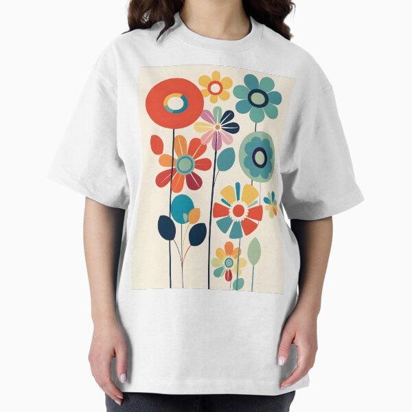 Aperçu de l'œuvre Floral rétro | Minimaliste | Fleurs années 60 | Fête des mères créée et vendue par StickeryPickery.