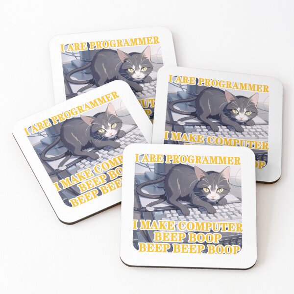 Item preview, Programmer Cat Beep Boop Coding designed and sold by Lychee Design.