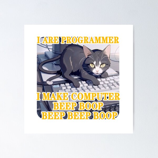 Artikel-Vorschau von Programmierer Cat Beep Boop Coding, designt und verkauft von Lychee Design.