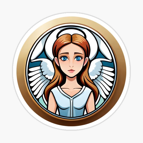 Ángel Figura de mujer. Diseño exclusivo a color Pegatina