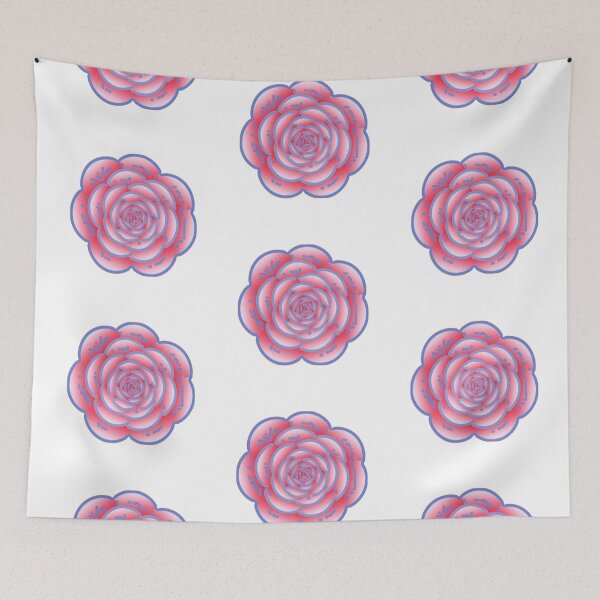 Item preview, Rose Line Art In Pale Blue And Pale Pink designed and sold by Heathermarie321.