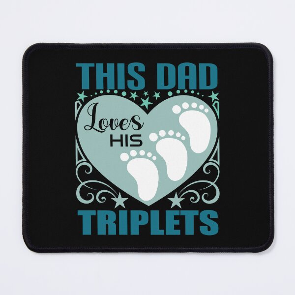 Item preview, This dad loves his triplets – t-shirt design - Sticker Redbubble designed and sold by bluehatgraphics.