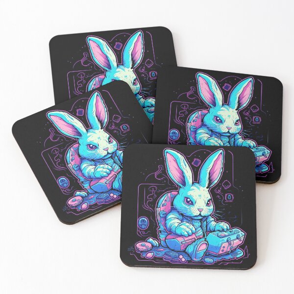 Item preview, Hare-raising Gaming Fun: A Neon Adventure with Bunny Player One designed and sold by Designs-By-Geli.