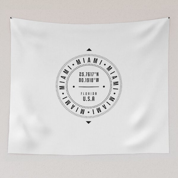 Item preview, Miami, Florida, USA - 1 - City Coordinates Typography Print - Classic, Minimal designed and sold by Studio Grafiikka.
