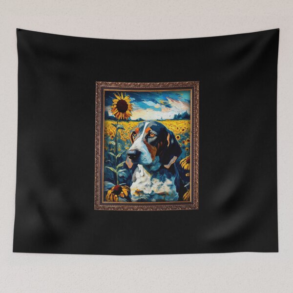 Item preview, Treeing Walker Coonhound Sunflower Painting Adorable Dog designed and sold by rafaeltto.