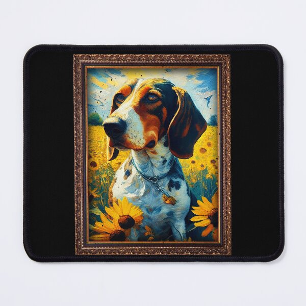 Item preview, Treeing Walker Coonhound Sunflower Painting Adorable Dog designed and sold by rafaeltto.