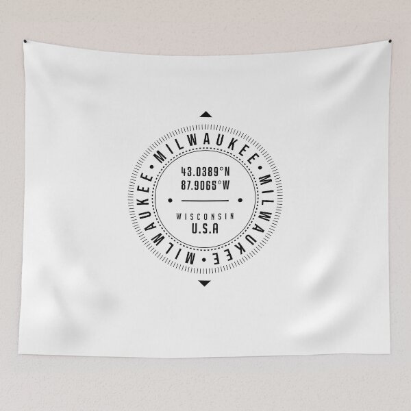 Item preview, Milwaukee, Wisconsin, USA - 1 - City Coordinates Typography Print - Classic, Minimal designed and sold by Studio Grafiikka.