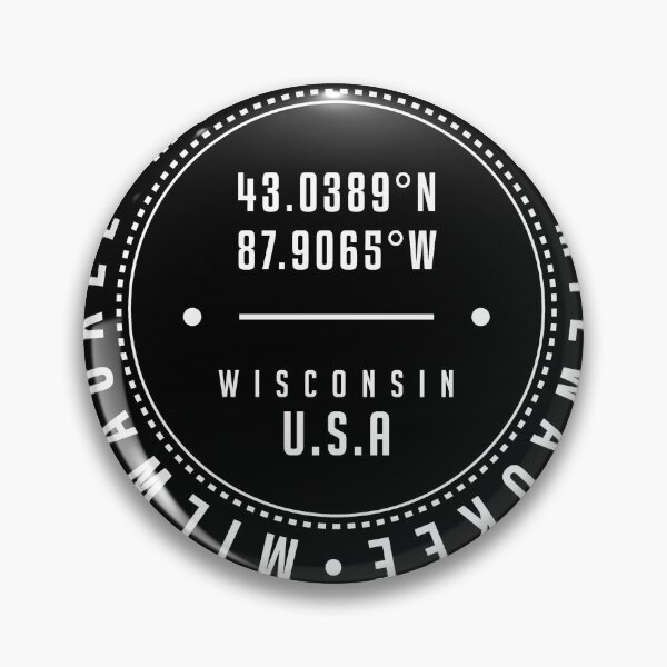 Artikelvorschau, Milwaukee, Wisconsin, USA - 1 - City Coordinates Typography Print - Classic, Minimal entworfen und verkauft von Studio Grafiikka.