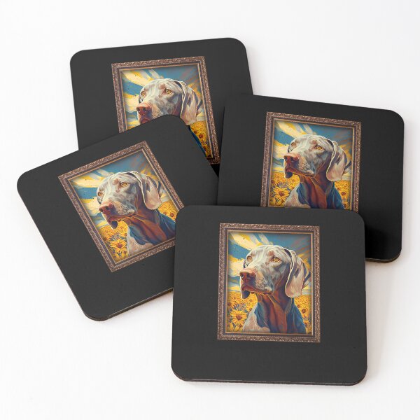 Item preview, Weimaraner Sunflower Painting Adorable Dog designed and sold by rafaeltto.