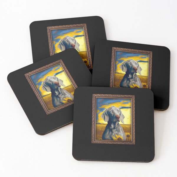 Item preview, Weimaraner Sunflower Painting Adorable Dog designed and sold by rafaeltto.