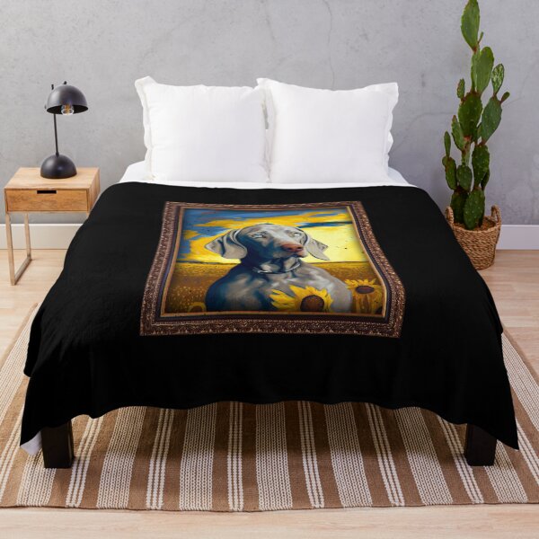 Item preview, Weimaraner Sunflower Painting Adorable Dog designed and sold by rafaeltto.