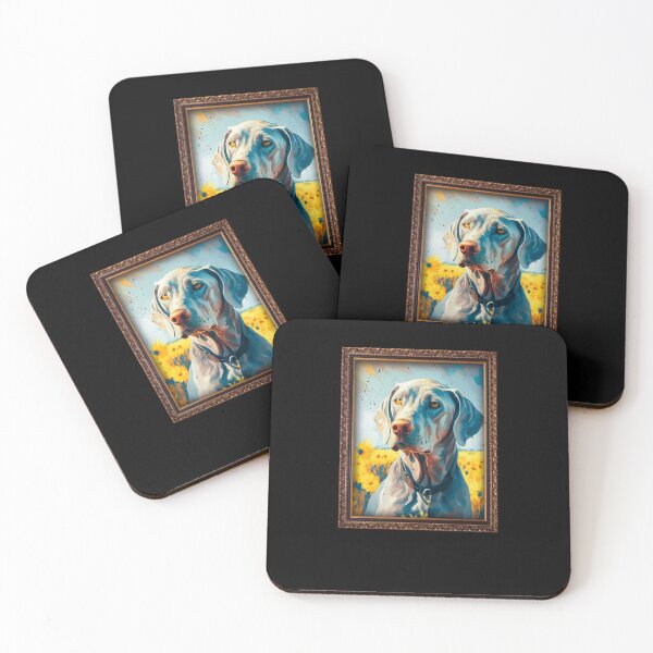 Item preview, Weimaraner Sunflower Painting Adorable Dog designed and sold by rafaeltto.