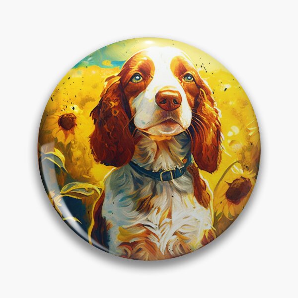 Item preview, Welsh Springer Spaniel Sunflower Painting Adorable Dog designed and sold by rafaeltto.