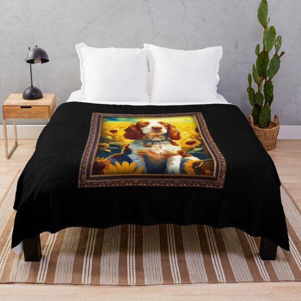 Item preview, Welsh Springer Spaniel Sunflower Painting Adorable Dog designed and sold by rafaeltto.
