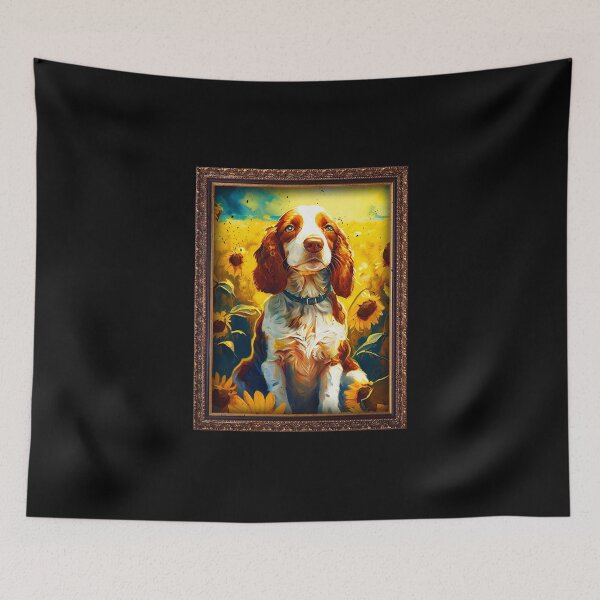 Item preview, Welsh Springer Spaniel Sunflower Painting Adorable Dog designed and sold by rafaeltto.